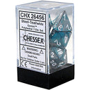 D7-Die Set Dice Gemini Polyhedral Steel-Teal/White 7 Dice in Display