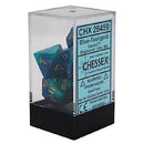 D7-Die Set Dice Gemini Polyhedral Blue-Teal/Gold 7 Dice in Display