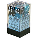 D6 Dice Gemini 16mm Black-Shell/White 12 Dice in Display