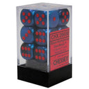 D6 Dice Gemini 16mm Black-Starlight/Red 12 Dice in Display