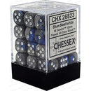 D6 Dice Gemini 12mm Blue-Steel/White 36 Dice in Display