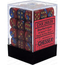 D6 Dice Gemini 12mm Blue-Red/Gold 36 Dice in Display