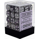 D6 Dice Gemini 12mm Purple-Steel/White 36 Dice in Display
