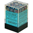 D6 Dice Gemini 12mm Purple-Teal /Gold 36 Dice in Display