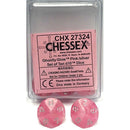 Chessex D10 Dice Ghostly Glow Pink/silver Set of Ten d10s