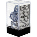 D7-Die Set Dice Nebula Polyhedral Black/White 7 Dice in Display