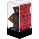 D7-Die Set Dice Scarab Polyhedral Blue Blood/Gold 7 Dice in Display