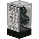 D7-Die Set Dice Borealis Polyhedral Smoke/Silver 7 Dice in Display