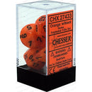 D7-Die Set Dice Vortex Polyhedral Orange/Black 7 Dice in Display