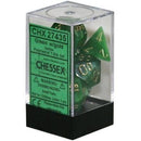 D7-Die Set Dice Vortex Polyhedral Green/Gold 7 Dice in Display