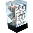 D7-Die Set Dice Festive Polyhedral Vibrant/Brown 7 Dice in Display