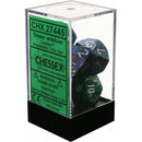 Chessex D7-Die Set Festive Polyhedral Green/silver 7-Die Set