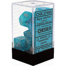 D7-Die Set Dice Cirrus Polyhedral Aqua/Silver 7 Dice in Display