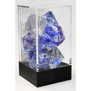 D7-Die Set Dice Nebula Polyhedral Dark Blue/White 7 Dice in Display