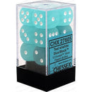 Chessex D6 Frosted 16mm d6 Teal/white Dice Block 12 dice
