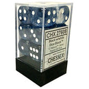 D6 Dice Nebula 16mm Black/White 12 Dice in Display