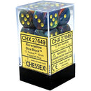 Chessex D6 Festive 16mm d6 Rio/yellow Dice Block 12 dice