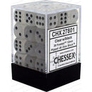 Chessex D6 Frosted 12mm d6 Clear/black Dice Block 36 dice