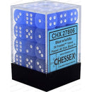 Chessex D6 Frosted 12mm d6 Blue/white Dice Block 36 dice