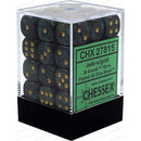 Chessex D6 Scarab 12mm d6 Jade/gold Dice Block 36 dice