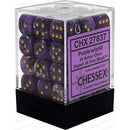 Chessex D6 Vortex 12mm d6 Purple/gold Dice Block 36 dice