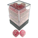 D6 Dice Ghostly Glow 12mm Pink/Silver 36 Dice in Display