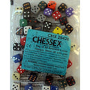 BULK D6 Dice Assorted Loose Opaque 16mm with Pips 50 Dice in Bag