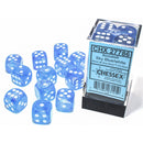Chessex D6 DiceBorealis 16mm d6 Sky Blue/white Luminary Dice Block 12 dice