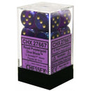 Chessex D6 Borealis 16mm d6 Royal Purple/gold Luminary Dice Block