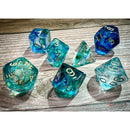 Chessex D7-Die Set Nebula Polyhedral Oceanic/gold Luminary 7-Die Set