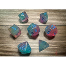 Chessex D7-Die Set Gemini Polyhedral Gel Green-Pink/blue Luminary 7-Die Set