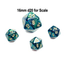Chessex D20 Dice Scarab Mini-Polyhedral Jade/gold d20