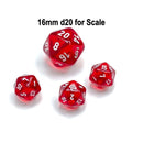 Chessex D20 Dice Translucent Mini-Polyhedral Red/white d20