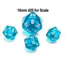 Chessex D20 Dice Translucent Mini-Polyhedral Teal/white d20