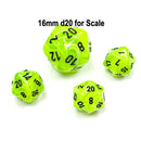 Chessex D20 Dice Vortex Mini-Polyhedral Bright Green/black d20