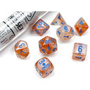 Chessex D7-Die Set Borealis Polyhedral Rose Gold/light blue Luminary 7-Die Set with bonus die