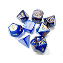 Chessex D7-Die Set Lustrous Polyhedral Azurite/gold 7-Die Set with bonus die