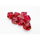 Chessex D7-Die Set Translucent Polyhedral Crimson/gold 7-Die Set