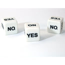 Chessex D6 Dice Yes/No d6 - White Custom Engraved