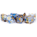 MDG Unicorn Resin Polyhedral Dice Set - Arctic Storm