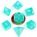 MDG Acrylic 10mm Polyhedral Dice Set - Stardust Turquoise
