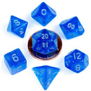 MDG Acrylic 10mm Polyhedral Dice Set - Stardust Blue