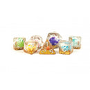 MDG Resin 16mm Poly Dice Set - Rainbow Dinosaur Dice