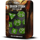 Fanroll By Metallic Dice Games MDG Silicone 16mm Poly Dice Set - Dragon Storm Silicone Green Dragon Scales