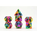 MDG 16mm Pride Sharp Edge Silicone Rubber Poly Dice Set - Rainbow Flag