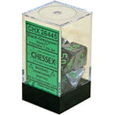 D7-Die Set Dice Gemini Polyhedral Black-Grey/Green 7 Dice in Display
