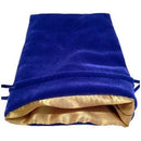 MDG Velvet Dice Bag with Gold Satin Lining - Blue