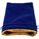 MDG Large Velvet Dice Bag with Gold Satin Lining - Blue