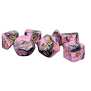 Fanroll By Metallic Dice Games MDG Acrylic Dice Set Gold Numbers - Pink/Black