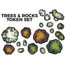 GTG Minis Tabletop Tokens - Trees and Rocks Set Game